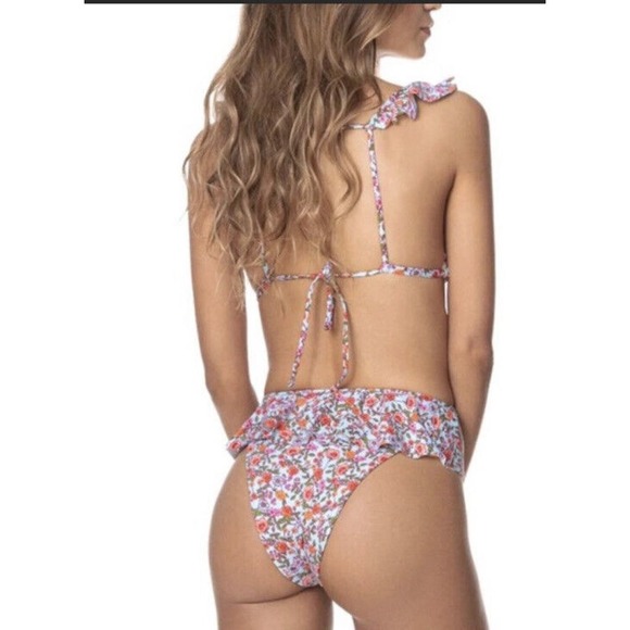 MAAJI Joy Follows Floral Bikini Ruffle Blue SIZE MEDIUM 2-Piece NWT - Picture 6 of 6